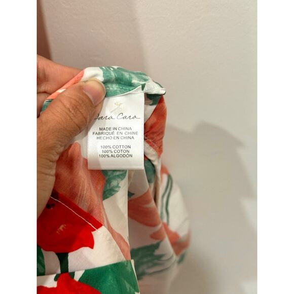 Cara Cara Adriana Floral Button Front Tie Waist Maxi Dress Pop/Tom Womens Size 2 - Picture 5 of 5